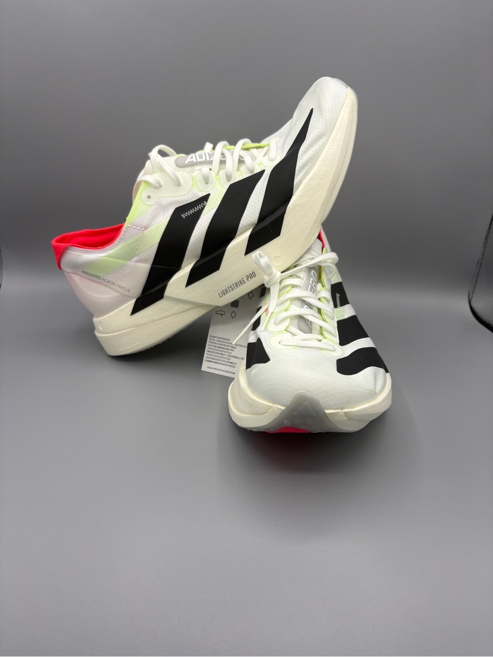 New Adidas Adizero Adidos Pro 4 Running Shoes White Black JR1094 Womens Sz 9.5